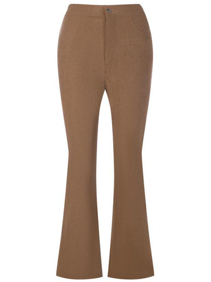 Women'S Flared Casual Pants for Home Wear in Corduroy, Suitable for All Seasons