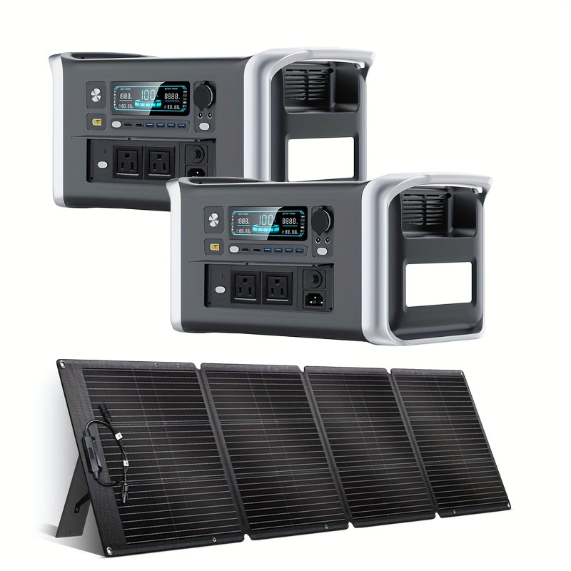 Portable Solar Generator and Panel Kit, Solar Panel Sold Separately, High-Capacity Lithium Battery Pack with AC Output, DC USB/USB-C Ports, LED Light, LiFePO4, Suitable for Outdoor, Camping, Road Trips, CPAP, Hurricane Emerge