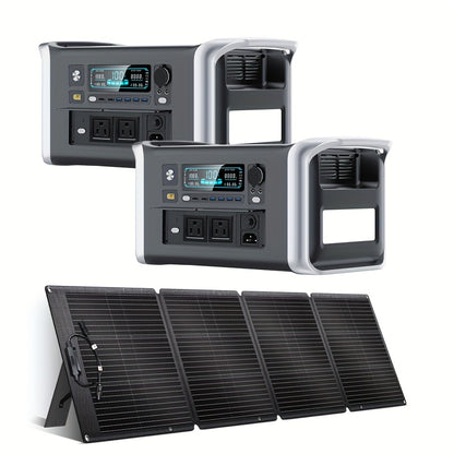 Portable Solar Generator and Panel Kit, Solar Panel Sold Separately, High-Capacity Lithium Battery Pack with AC Output, DC USB/USB-C Ports, LED Light, LiFePO4, Suitable for Outdoor, Camping, Road Trips, CPAP, Hurricane Emerge