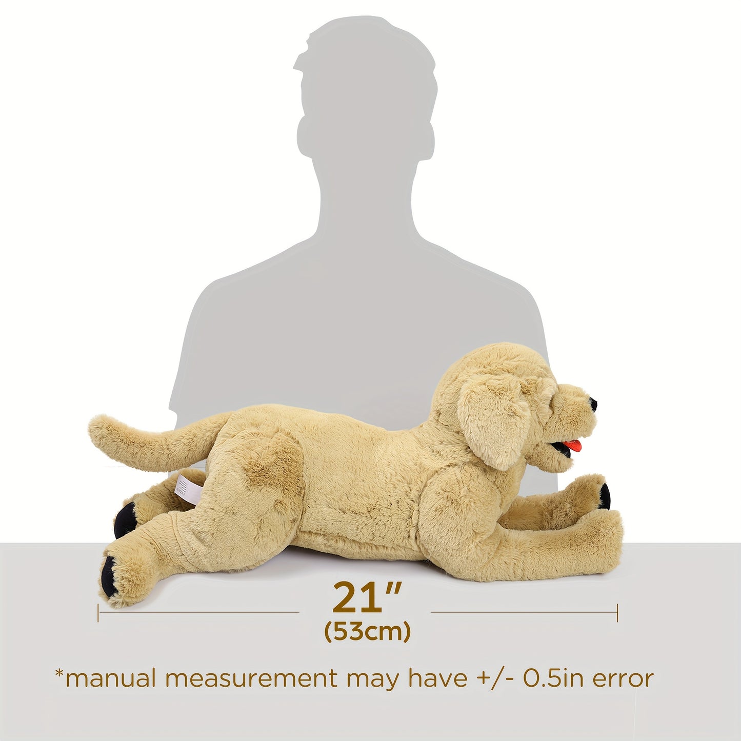 21 Inch Cute Plush Puppy Golden Retriever Dog Stuffed Animals Plush Puppy Toy Baby Toys Doll, Gift For Birthday, Christmas, For Kids, Children, Pets, Girls, Boys, Throw Pillows For Couch, Home Decoration, Perfect Gift For Pet