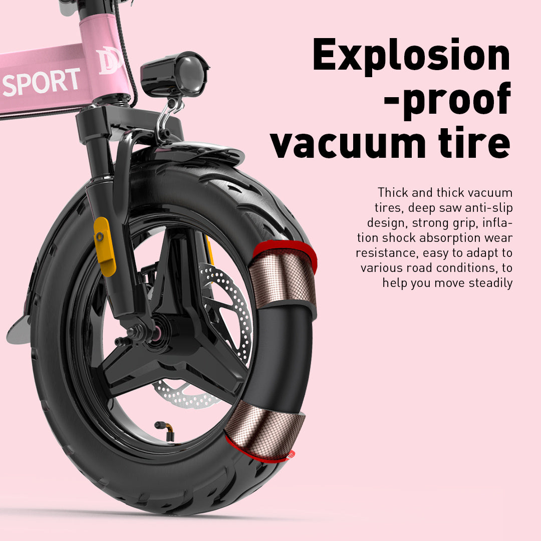 M1 Electric Bike For Adults,32 Miles Range,700W peak motor,20MPH Speed, 48V 20Ah Removable Battery, Dual Disc Brakes, Front And Rear Suspension & Commuter EBike, 14'' all-purpose tire, LCD Mileage Display