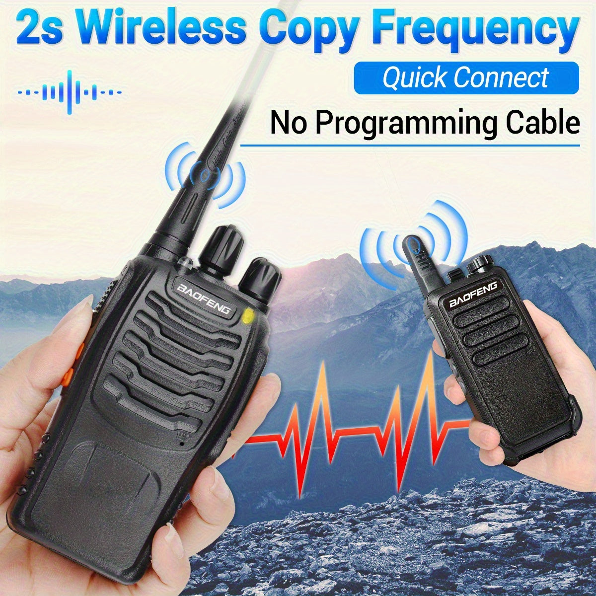BAOFENG Long Range Walkie Talkie 888s, 16-Channel Dual-Purpose Radio, Rechargeable Handheld Two-Way Radio, Adult Long Range Headset, Outdoor Equipment Supports Camping, Hiking, and Hunting