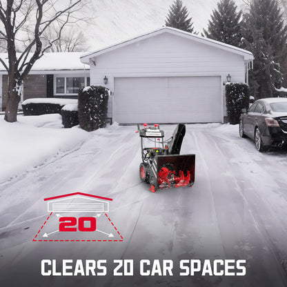 24-Inch 7.0HP Two-Stage Snow Blower Gas Powered with Electric Start, Self-Propelled Drive, LED Headlight, 13" Snow Tires, Black Friday Sale