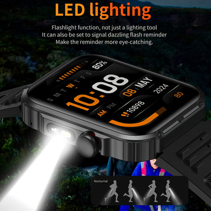 COIUSOR Smartwatch 2, 02" HD Display, Wireless 5, 3, IPX7, Multi-Mode Fitness Tracker with Real-Time Notifications, Sitz Alarm, Water Reminder, 240P Resolution, Built-in Flashlight & Voice Assistant - USB Rechargeable, Batter