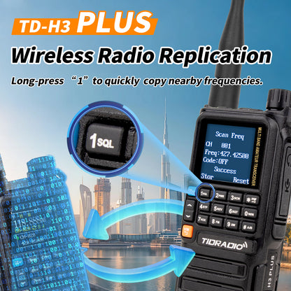 TIDRADIO H3 PLUS | Ham Radio Multi-Band Two-Way Radios with AM/ FM & Wireless Headset Compatibility | 5000km Long Range Walkie Talkies for Camping & Emergency