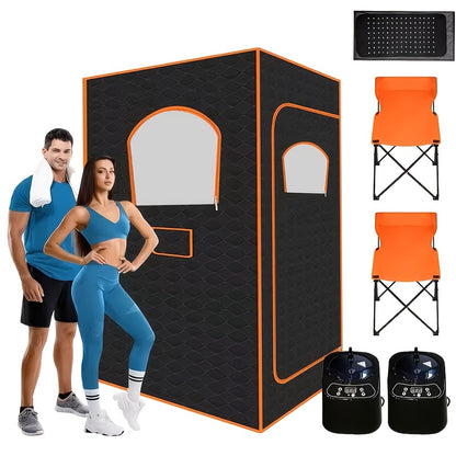 Sauna Room/Portable Electric Sauna Tent - Foldable Full-Size/Outdoor Steam Bath Box, Shower, Equipped With High-Temperature Steam Generator, Leak-Proof And Dry-Proof System - Heavy-Duty Model For Gym Spa - Includes 1/2 Steam