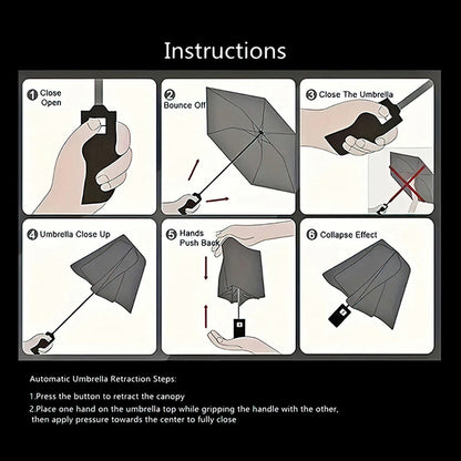 Las Vegas-Themed Open/Close Umbrella with Folding Mechanism - Heavy-Duty 8-Rib Iron Frame, All-Weather Portable Travel Umbrella with Design (Hearts, Spades, Dice, Poker) - Compact & Sturdy for Home, Travel, Outdoor - Ideal Gi