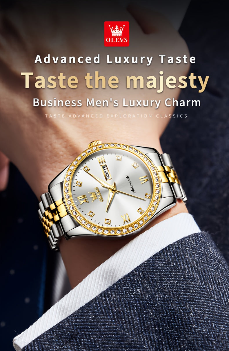 OLEVS New Casual Fashion Stainless Steel Automatic Mechanical Watches for Men Top Brand Luxury Original Business Men's Wrist Watches Classic High Quality Best Selling Men's Watches, Automatic Watches For Men, Automatic Watche