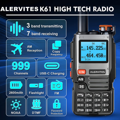 2pcs Alervites AT-K61 Two-Way Radio Transceiver Handheld Walkie-Talkie for Outdoor, Hiking, Camping, Emergency Communication, Compact Design, Durable Construction, Highquality Audio, Handheld Radio, Hiking Enthusiasts, Campin