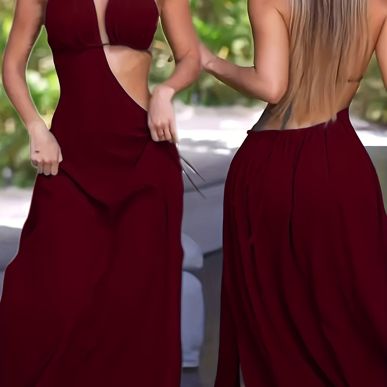 [Sexy Backless Dress] New European and American Cross-Border Sexy Halter Neck Backless Dress