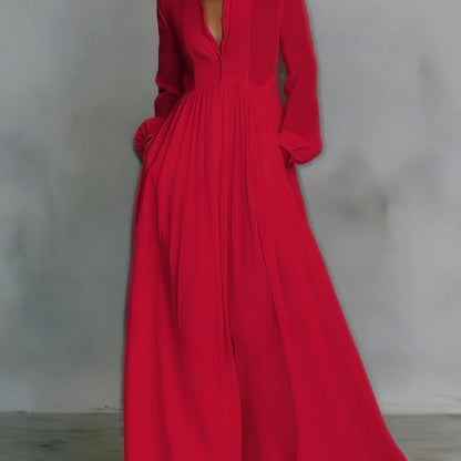 Summer Single-Breasted Shirt Dress with a Stylish Flair for Commuting