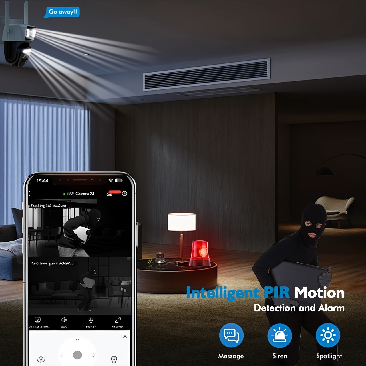 7pcs Hawkray Solar-Powered Wireless Outdoor Security Cameras, 2K HD 360° PTZ, 10X Zoom, Two-Way Audio, Spotlight Siren & PIR Motion Detection, Solar Panel Included, App-Controlled For Home/Office,.