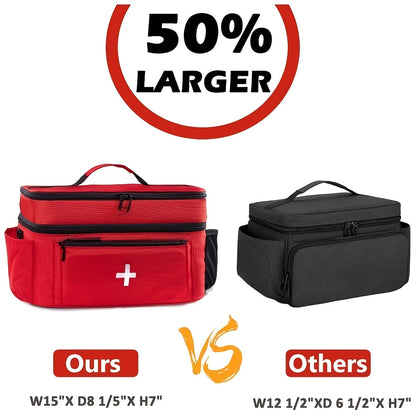 1pc Medical First Aid Kit, Multi-Pocket Medical Travel Bag, First Aid Supplies Storage Bag. Suitable for Storing Outdoor Sports Medical First Aid Supplies And Carrying First Aid Items When Traveling, Best for Christmas, Perfe