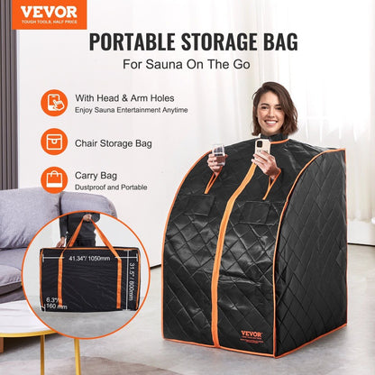 Durably Made VEVOR Sauna Blanket for Detoxification 1050W Portable Far Infrared Sauna Tent for Home 104-167 Fahrenheit 1-60 Minutes Timer Personal Sauna Box for Home Spa Indoor Black 27.56 x 31.5 x 38.58 in Low Stock Alert