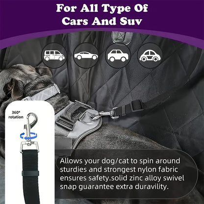 1pc Dog Belt Vest-Adjustable Car Safety Belly Band, Equipped With Solid Metal, Comfortable Padded Design And Ergonomic Support, Convenient Installation Automatic Haul Rope, Dedicated Pet Travel