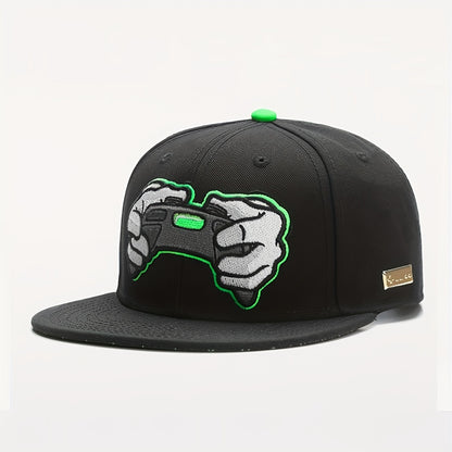 Gray Game Controller eSports Cartoon Adult Flat Brim Cap Sports Climbing Baseball Cap