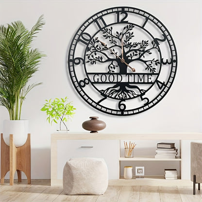 TOHOOYO Large Silent Non-Ticking Wall Clock - Modern Minimalist Large Face, Quartz Movement, Battery-Powered (AA Not Included) - for Living Room, Kitchen, Office, Bedroom - Elegant Home Decor Timepiece, Office Timepiece, Vint