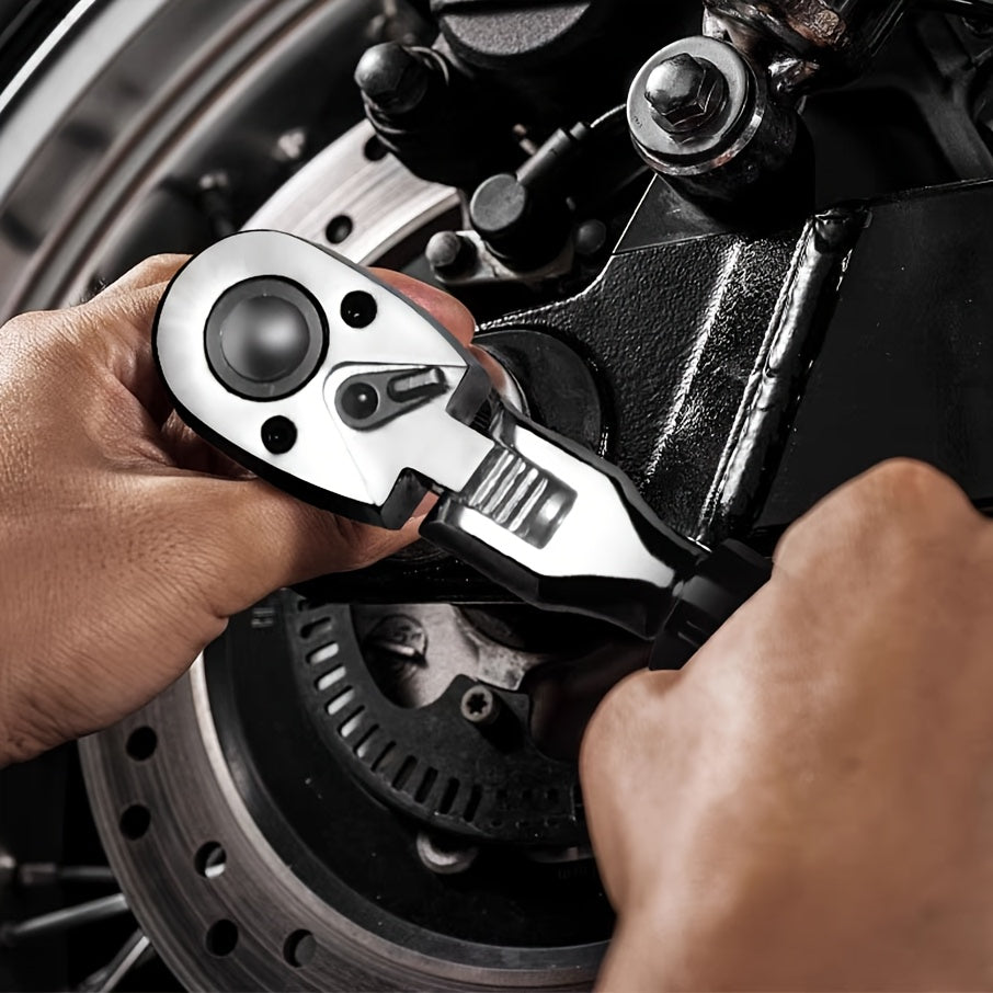 4pcs wheel hub protection hexagonal deep socket/ratchet wrench set, 1/2" drive, metric 17, 19, 21mm wheel guard six-point deep socket, 1/2" oscillating and telescopic ratchet wrench, automotive wheel hub nut tightening tool