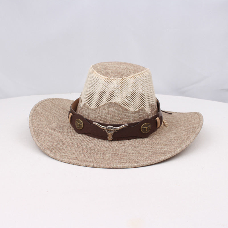 1pc Western Cowboy Hat - Lightweight Wide Brim Sun Protection, /BrownRed, for Western, Festival, Everyday, Themed Parties - Unisex Cowboy Hat for Men & Women - Ideal Western Costume Accessory Gift, Festival Gear