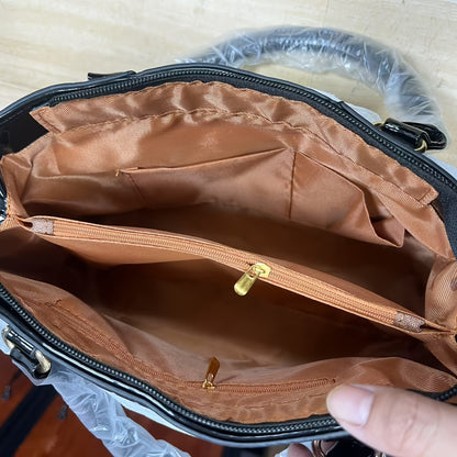 3pcs, Classic Large Capacity Mom Bag, Bright Surface Crocodile Pattern Multi-pocket Compartment Bag, Designer Bags for Women, Vintage Purse, Womens Hand Bag, Designer Bags for Women High Quality, Everyday Purse, Travel Access