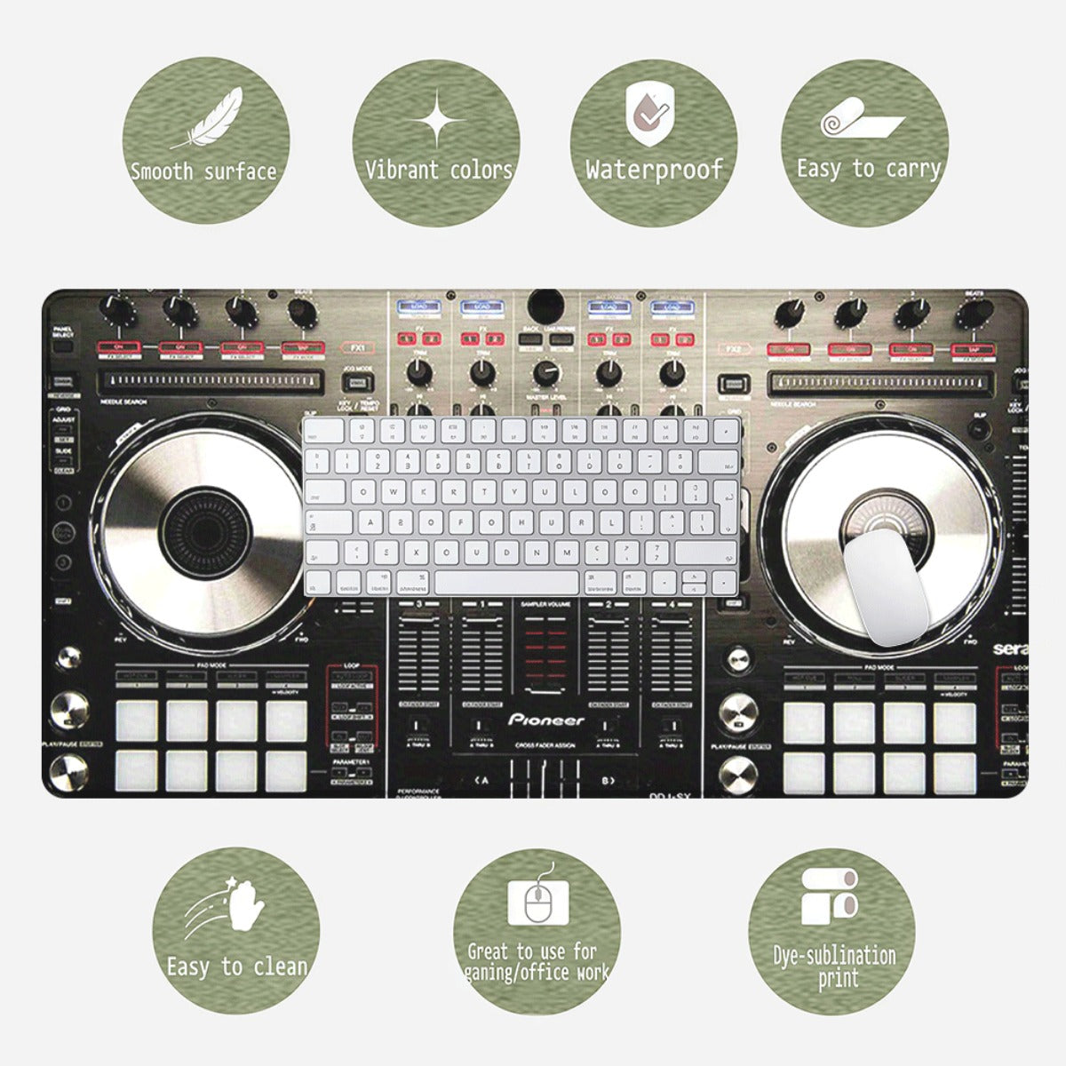 1pc Pioneer DDJ-SX DJ Controller Mouse Pad & Office Desk Mat - Non-Slip Surface, Compatible with DDJ-SX DJ Controller, Gaming & Office Desk Decor, Washable Surface, Ideal for DJs, Gamers, Professionals - Perfect Gift for Musi