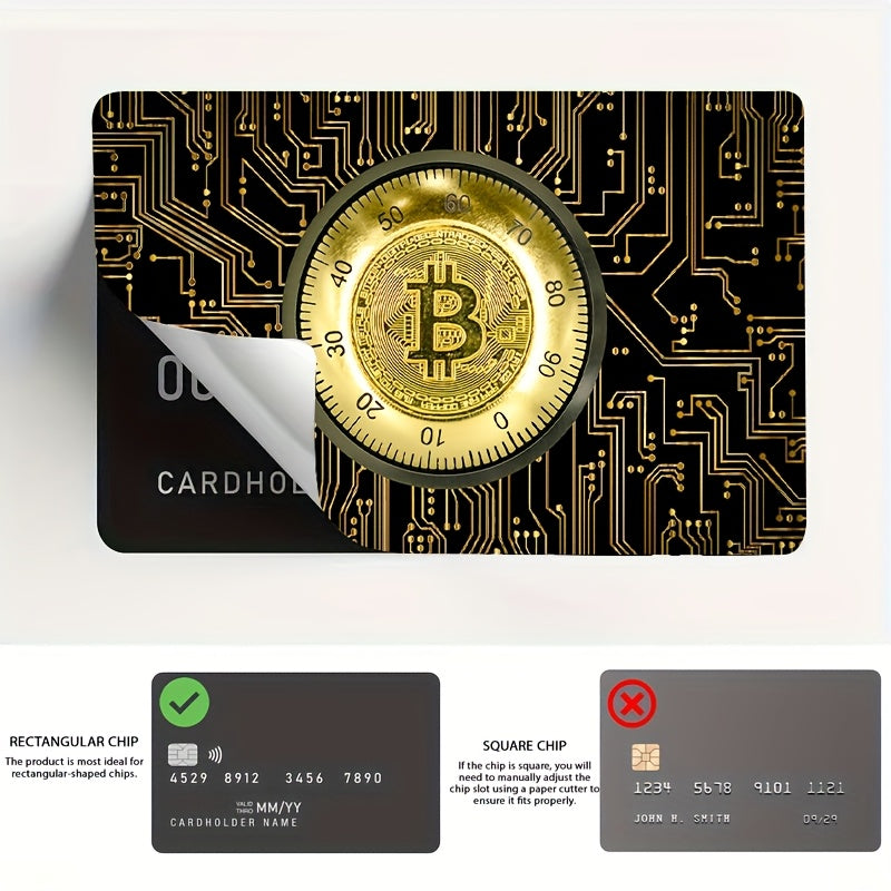 2pcs Bitcoin & Ethereum Privacy Stickers - Scratch-Proof PVC Credit Card, Bank Card, ID Card, Passport, Phone - Matte Finish, Single-Use Privacy Stickers for Credit, Bank Cards, Ids - Compatible With Bitcoin, Ethereum, Crypto