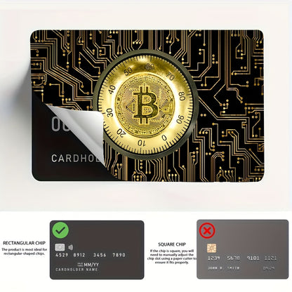 2pcs Bitcoin & Ethereum Privacy Stickers - Scratch-Proof PVC Credit Card, Bank Card, ID Card, Passport, Phone - Matte Finish, Single-Use Privacy Stickers for Credit, Bank Cards, Ids - Compatible With Bitcoin, Ethereum, Crypto