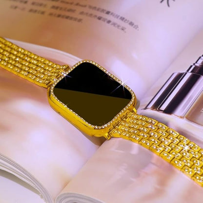 Sparkling Synthetic Zirconia - Embellished Zinc Alloy Apple Watch Strap, Stainless Steel Clasp, Compatible with iWatch 1 - 10, SE, Ultra (38 - 49mm) Excluding the watch and the case, Strap for Smart Watch, Watch Accessories,
