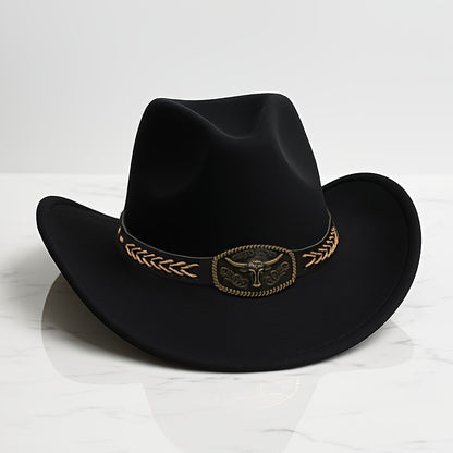 Classic Western Cowboy Hat - Wide Brim, Lightweight Felt Cowboy Hat with Drawstring Closure, Unisex for Men & Women, Western, Farm, Beach, Party, Everyday Outdoor - Vintage Western Style Hat in Gift Box, Wide Brim Cowboy Hat,
