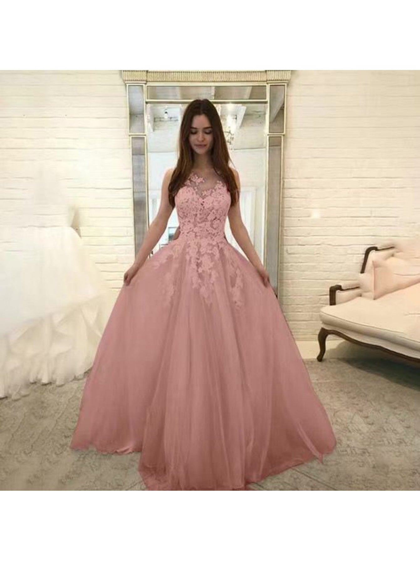 2026 New Wedding Dress | Sexy Lace, Three-Color, Midi Length, Lantern Sleeve, Crew Neck, Elegant Style