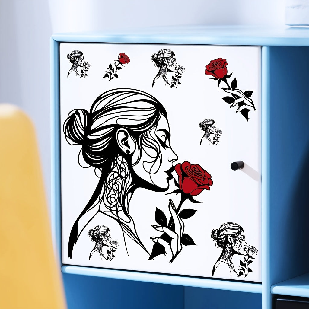 2pcs beauty line wall stickers, suitable for background wall decoration in living rooms, bedrooms, cabinets, bathrooms, and home decor