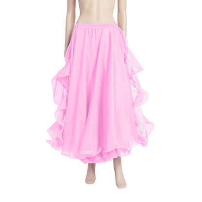 Belly Dancing Skirt Women Chiffon Spanish Skirt Shiny Sequins Tassels Dancing Skirt Show Costumes
