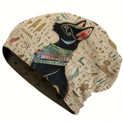 1pc Egyptian Thin Hat Hip Hop Hat Men's Warm Ancient Egyptian brimless beanie Retro floral print Fashion print thief hat - Fashionable men - Warm, durable and fashionable - Iconic artwork design