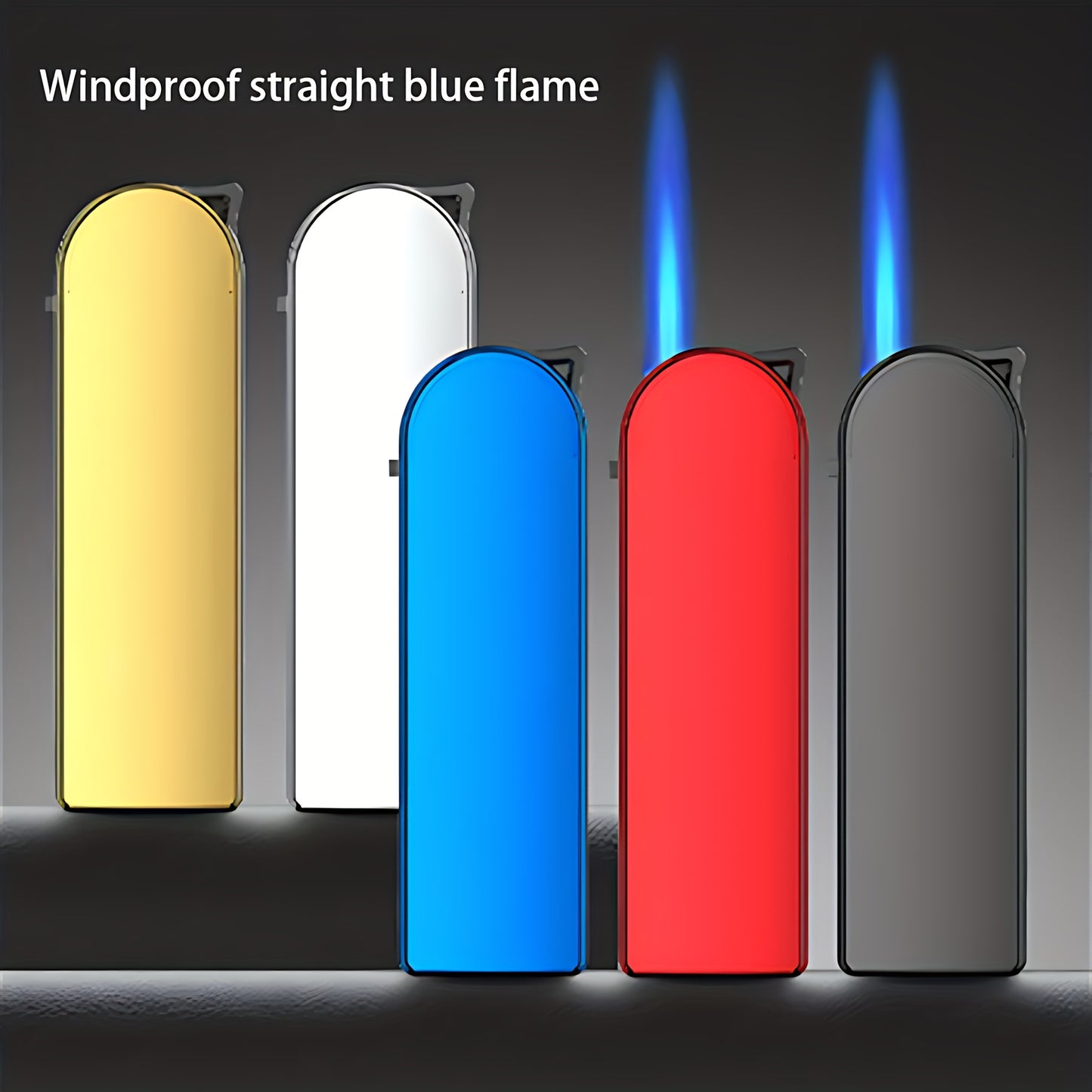 1pc/5pcs Lighter, Butane Lighter, Windproof Lighter, Straight Blue Flame Lighter, Portable Lightweight Lighter, Refillable, Suitable for Precise Ignition, Household/Wedding/Party Candle Lighter