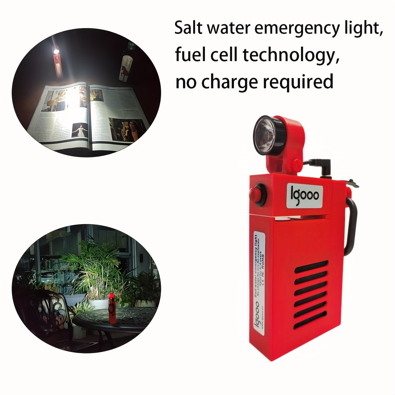 1pc Salt Water Emergency Lantern - Battery-Free, Water-Powered Flashlight with 220H Runtime, Reusable Survival Light for Camping, Tactical Use, Fishing