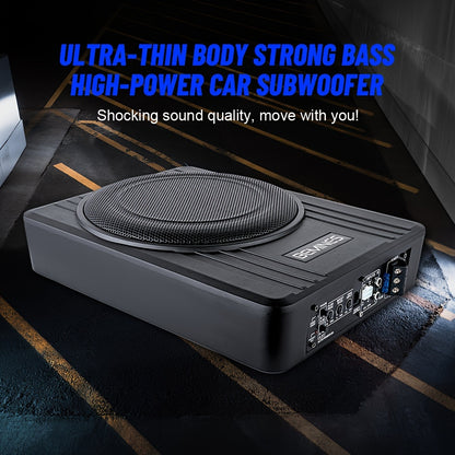 [Car Subwoofer] 105C 1500W 10-Inch Car Subwoofer with High Power And High-Fidelity Sound, Ultra-Thin Body, Includes Wired Control And Installation Parts, Without Battery