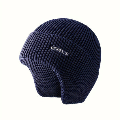 1pc WRELS Winter Warm Earmuff Hat Cap with Detachable Ear Flaps - Stretch Fit, Snug Ear Coverage for Skiing, Hiking, Camping & Outdoor Sports - Ideal Christmas Gift, Ear Covering Wind Resistant Hat, Winter Caps With Ear Flaps