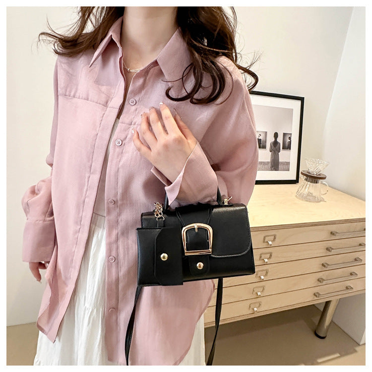 [Square Crossbody Bag] Women'S Small Square Crossbody Bag - Lightweight Synthetic Purse with Snap Closure, Compact Everyday & Formal Bag in Orange, Pink, Blue, Yellow, White, Black - Minimalist Chic Handbag for Women, Crossbo