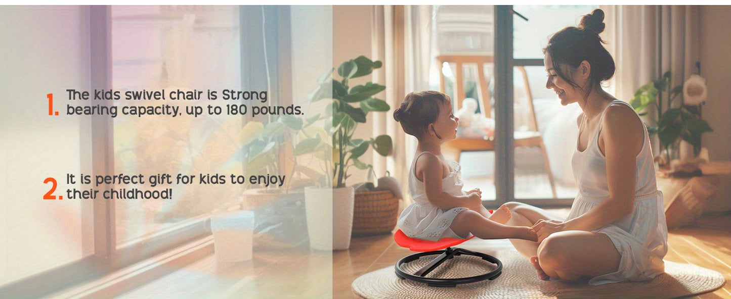 GCCSJ Spinning Chair for Kids Sensory, Kids Swivel Chair, Kids Sensory Swivel Chair, Sit and Spin for Autistic Child, Red Non-Slip Metal Base Spin Sensory Chair, Improving Child'S Brain Development