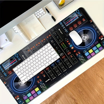 Gaming Mouse Pad And Desk Mat Designed for DJ Studios, Featuring a Non-Slip Rubber Base And Sealed Edges. A Sturdy Keyboard Mat Ideal for Music Production, Perfect As a Gift for Musicians And Gamers.