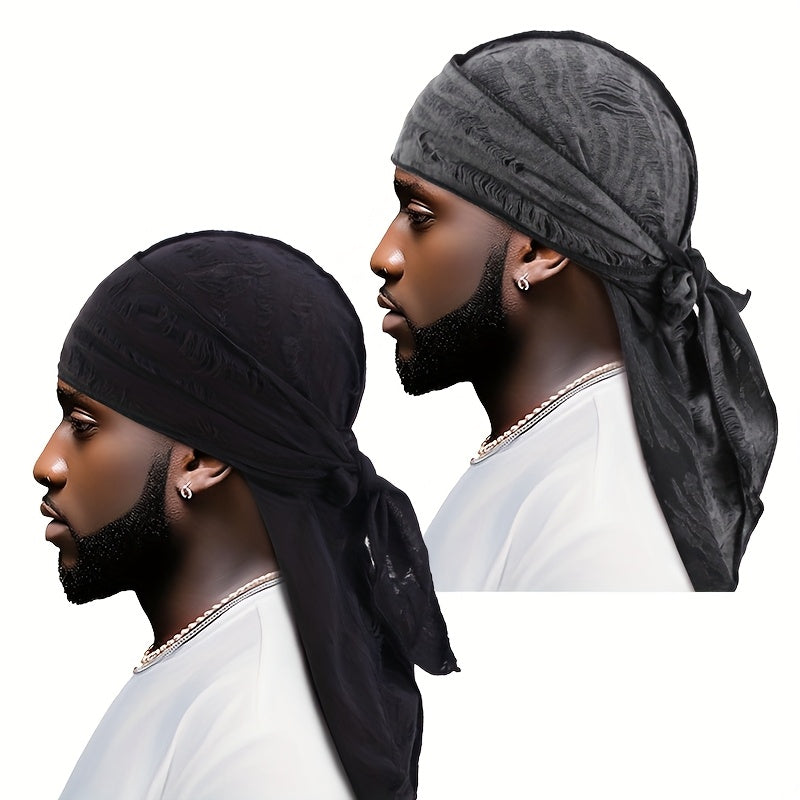 Retro Ripped Bandana - 2pcs Set - Pirate Hat Headband - Men's Bandana - Hip-Hop Singer Turban