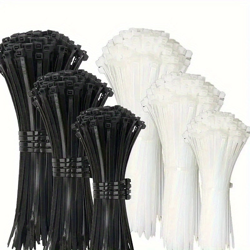 300pcs Heavy-Duty Nylon straps - Extra Strong, Waterproof, Anti-Slip, Black - for Heavy-Duty Binding, Packaging, Gardening, Furniture Assembly, Outdoor/Indoor Use - Multi-Purpose Fastening Tape, Garden Binding Tapes, Textured