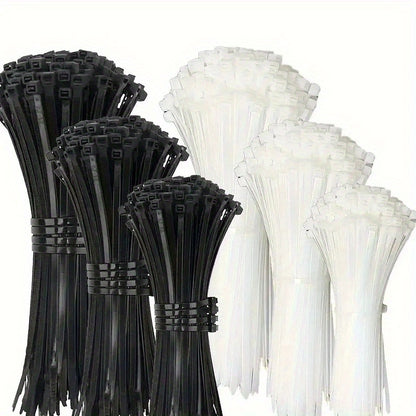300pcs Heavy-Duty Nylon straps - Extra Strong, Waterproof, Anti-Slip, Black - for Heavy-Duty Binding, Packaging, Gardening, Furniture Assembly, Outdoor/Indoor Use - Multi-Purpose Fastening Tape, Garden Binding Tapes, Textured