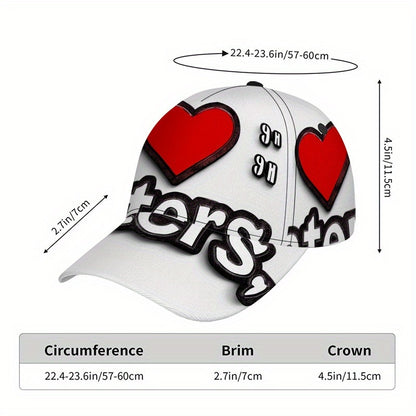 1pc I Love Haters Bold Text Print Baseball Cap | Lightweight Duckbill Hat with Adjustable Strap, Red Accent Design, Comfortable Fit for Men & Women, Casual Headwear | Trendy Duckbill Hat | Durable Headgear