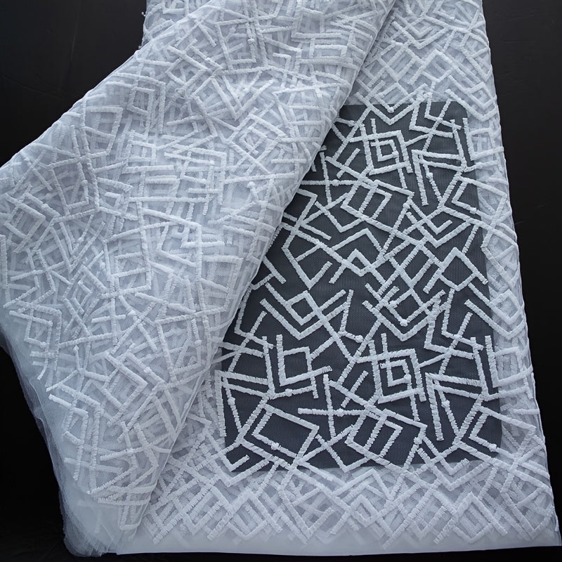 1pc 5yards White African Lace Fabric 2026 New Design French Mesh Embroidered Lace Fabric for Wedding Dresses 4484