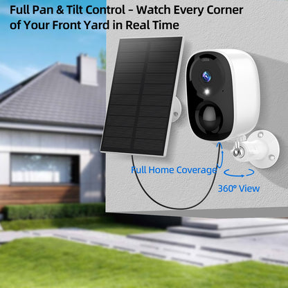 5pcs Wireless Outdoor Security Camera System with AI Motion Detection, Two-Way Talk, Color & Night Vision, PTZ (Pan/Tilt/Zoom), Waterproof IP66, Battery & USB-Powered, Lithium Battery Suitable for /Office/Business Surveillanc