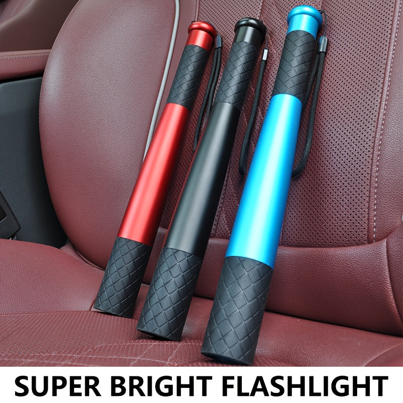 1pc Rechargeable Long-range LED Flashlight - High-brightness light, anti-slip handle and lanyard, durable aluminum alloy body, Type-C charging, 18650 battery, suitable for camping, emergency, gifts, survival tools, survival e