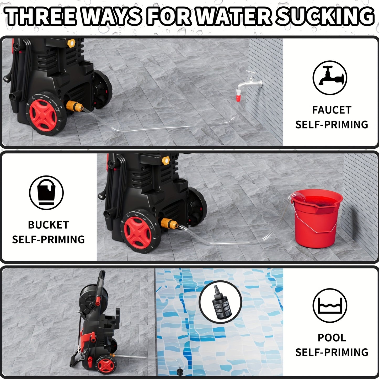 4800PSI High Pressure Washer, Electric Power Washer W/ 16.91oz Foam Cannon, 6 Quick Connect Nozzles, 35ft Hose & Water Filter for Car Wash, Home, Driveway, Patio, Fence Cleaning, Electric High Pressure Washer, Portable Pressu