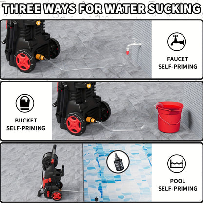 4800PSI High Pressure Washer, Electric Power Washer W/ 16.91oz Foam Cannon, 6 Quick Connect Nozzles, 35ft Hose & Water Filter for Car Wash, Home, Driveway, Patio, Fence Cleaning, Electric High Pressure Washer, Portable Pressu