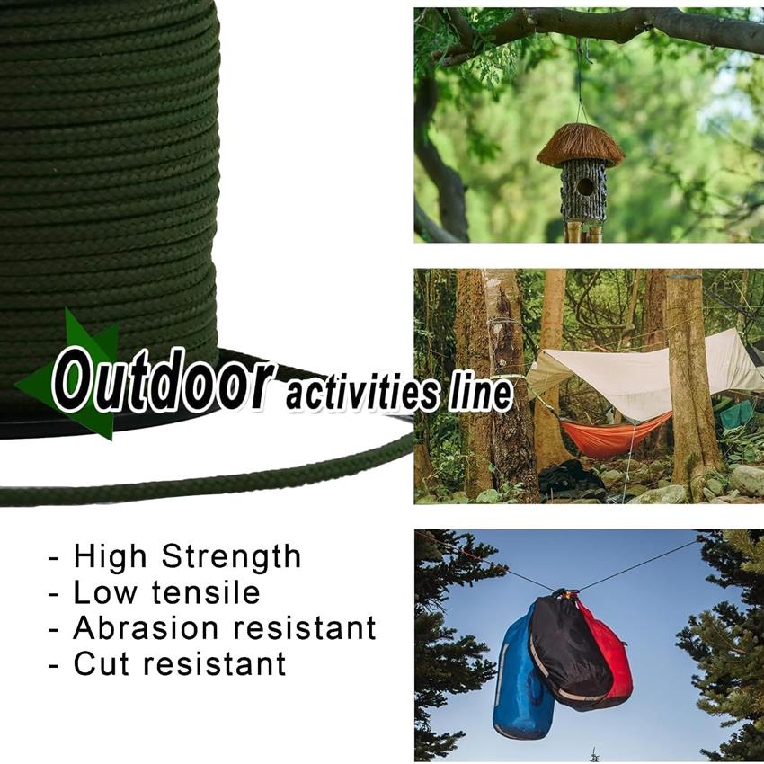 1 Roll (9KM/5.6 Miles) DWLIFE Heavy-Duty Kevlar Cord - -Grade Green-like White High-Strength Rope, Lightweight & Flexible Survival Cord for Camping,, Emergency Kits, Tents, Tarps (Compatible with KM Scale)